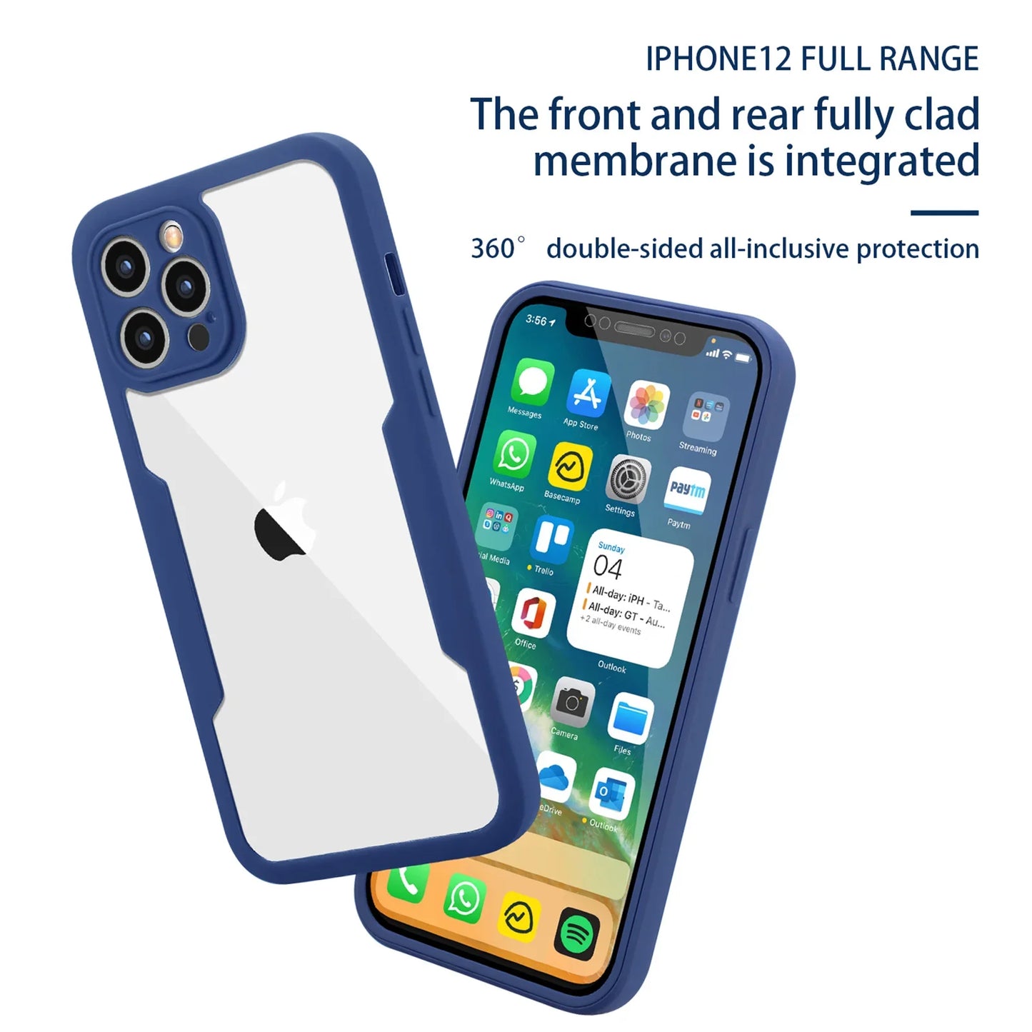 Shockproof 360 Clear Phone Case for iPhone 13 12 11 Pro Max X XS XR 7 8 Plus Cover Camera Lens Screen Full Protection
