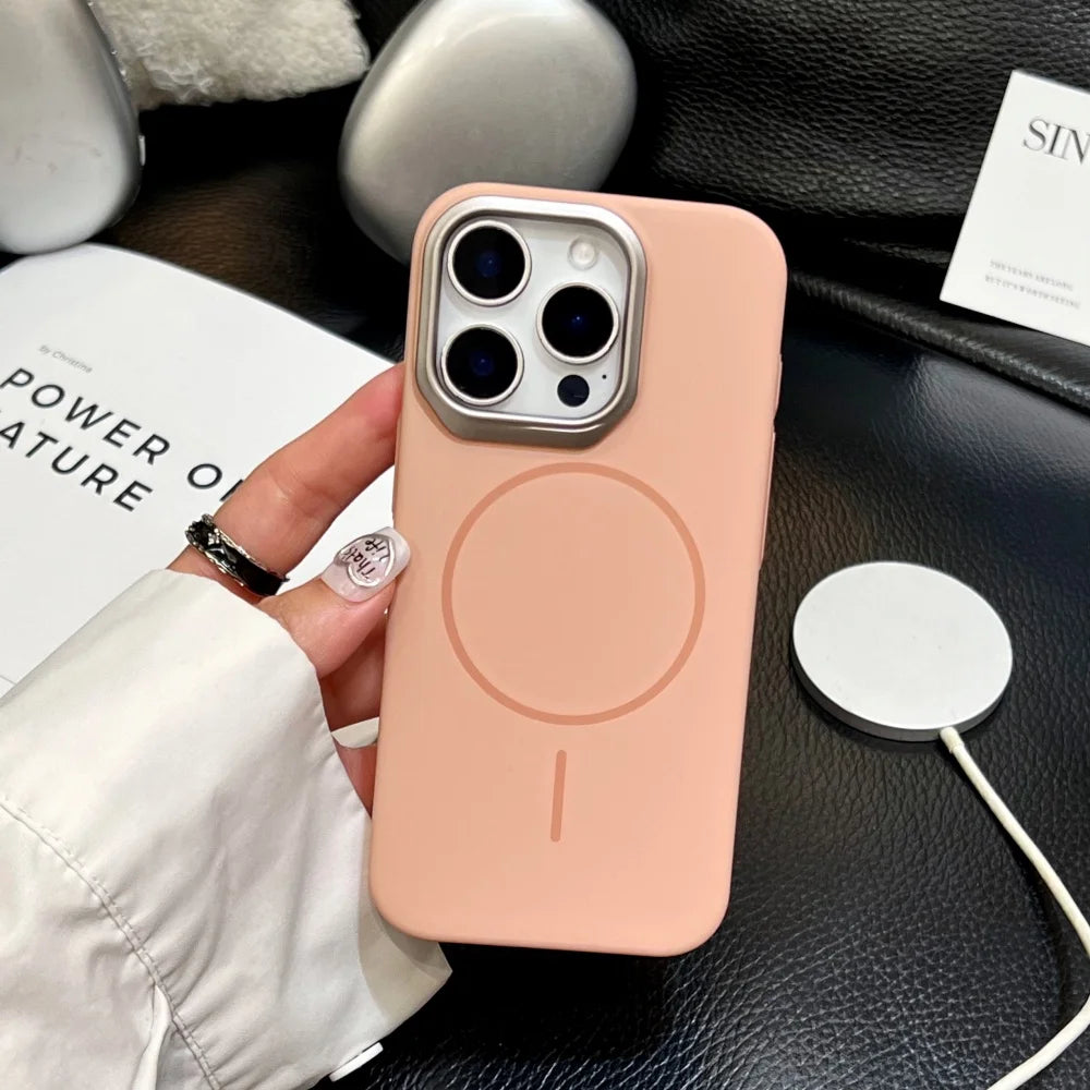 Luxury Hard Matte Shockproof Case for iPhone14 13 12 11 Pro Max Plus 16ProMax Slim PC Armor For Magsafe Magnetic Cover