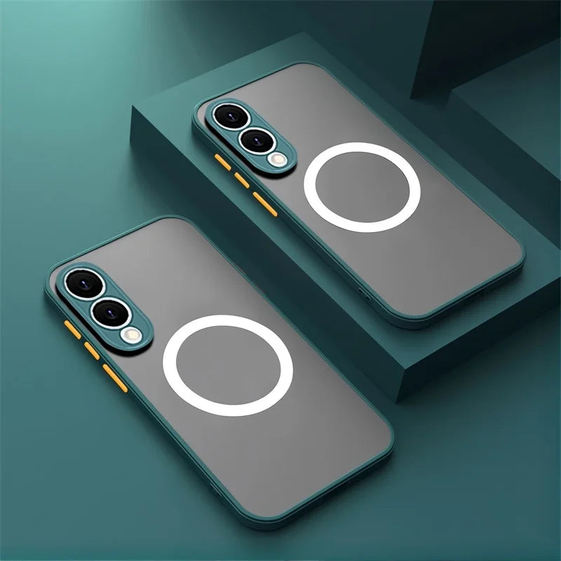 Matte Magnetic Case For Samsung Galaxy S25 Edge S24 Ultra S23+ S22 S21 FE Translucent Cover
