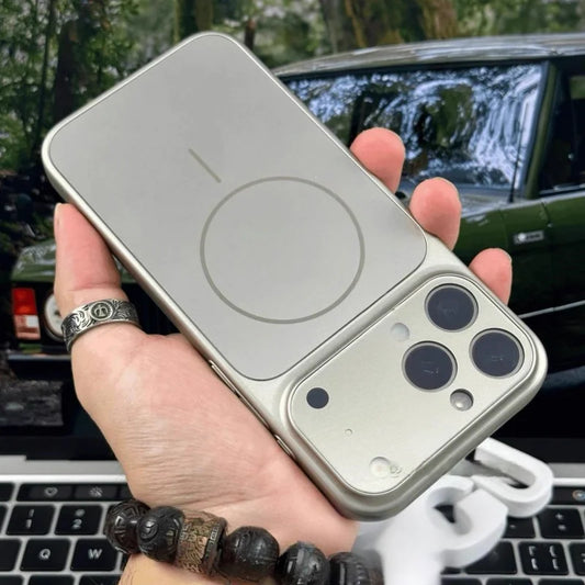 Original Glass Nano Matte Lens Protect Phone Case For iPhone 17 Air 16 15 14 13 Pro Max 17 Pro For Magsafe Wireless Charge Funda