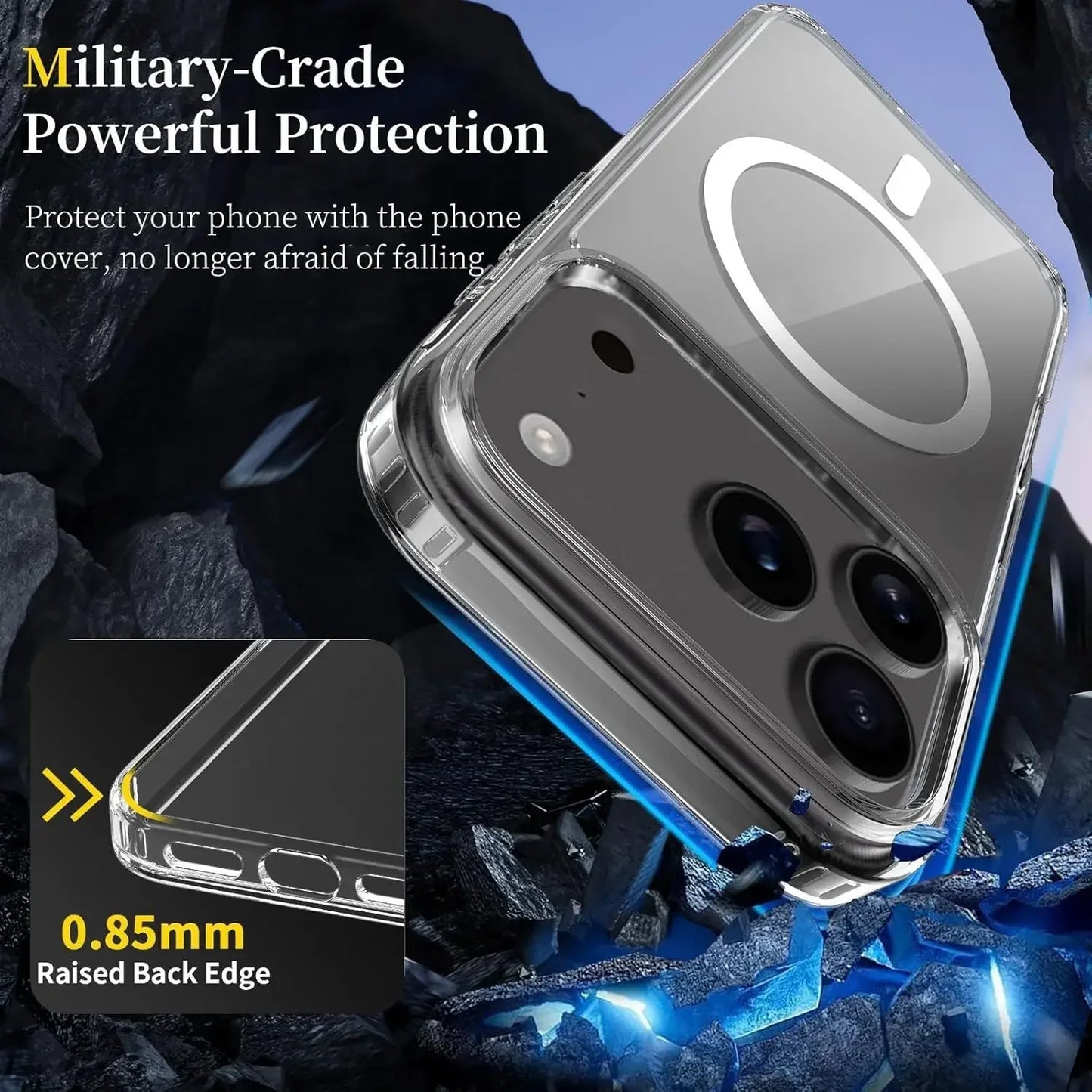 Strong Magnetic Case For iPhone 17 Pro Max/17Pro/17Air Transparent Phone Cover For iPhone 17 Suit for Magsafe Charging Shell