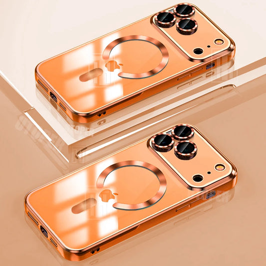 Lightweight Soft TPU Plating Case for iPhone 17 pro max 17 Air 16 15 14 13 12 11 Pro Max Plus Maga safe Magnetic Lens Protect Clear Cover