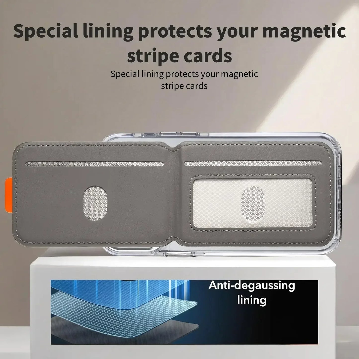 Luxury Leather MagSafe Magnetic Card Holder | RFID Anti-Skimming Wallet for Bank & ID Cards