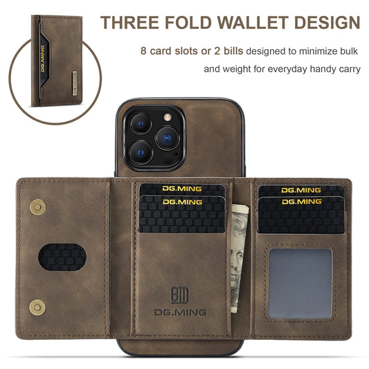 2 In 1 Detachable Magnetic Leather Case for IPhone 16 17 Pro Max 15 Wallet Cover Cards Holder Pocket