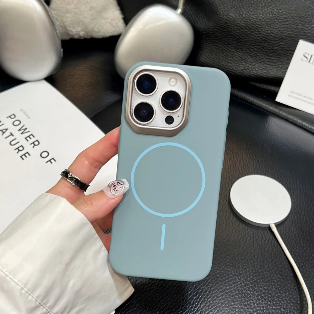 Luxury Hard Matte Shockproof Case for iPhone14 13 12 11 Pro Max Plus 16ProMax Slim PC Armor For Magsafe Magnetic Cover