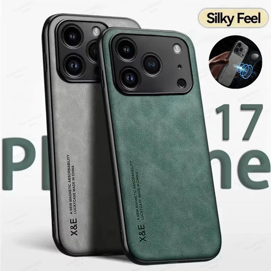 Luxury Leather Phone Case For iPhone 17 16 15 14 11 13 12 Pro Max 17 Air 13 Shockproof Cover For iPhone 15 14 16 Plus