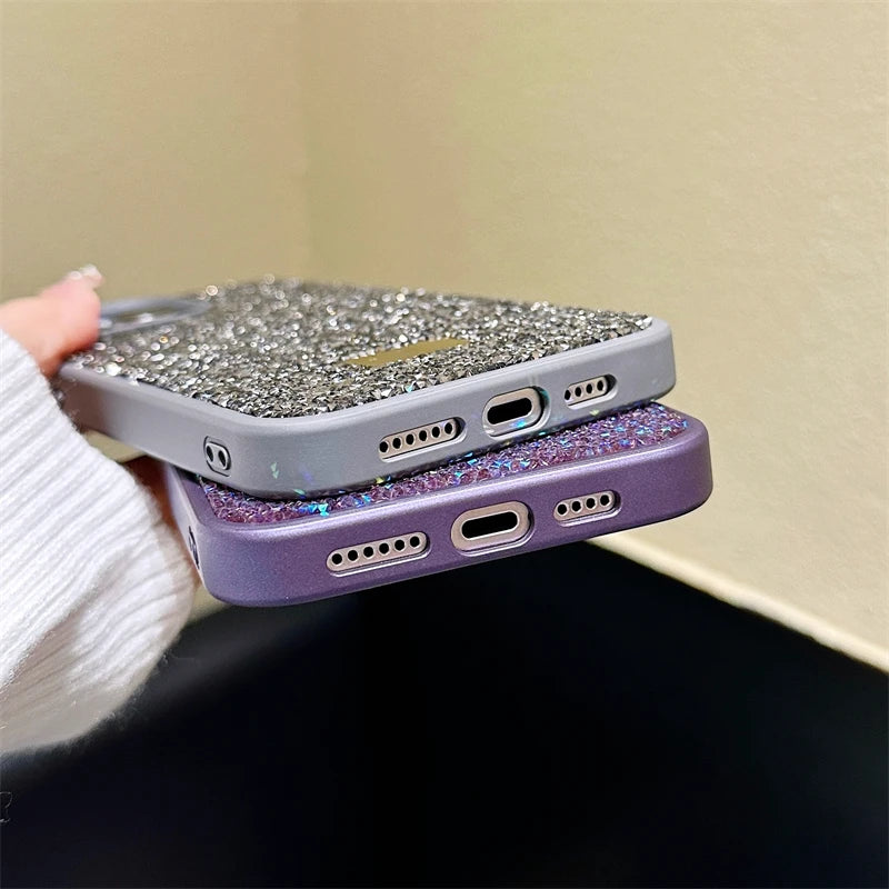 Luxury Shiny Diamond Phone Case For iPhone 17 16 15 Pro Max Plus 17Air 16E Star Diamond Soft Rubber Protective Cover