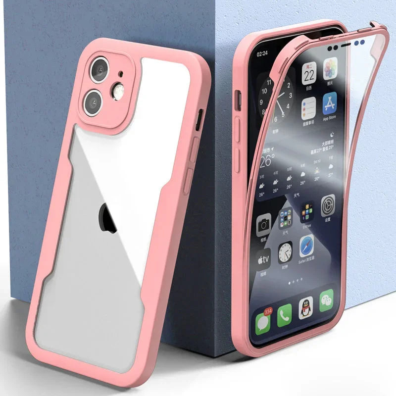 Shockproof 360 Clear Phone Case for iPhone 13 12 11 Pro Max X XS XR 7 8 Plus Cover Camera Lens Screen Full Protection
