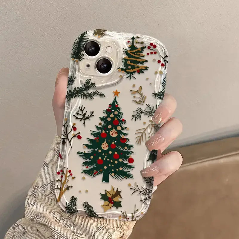 Cream Christmas Tree Phone Case for iPhone | Festive Holiday Celebration Design