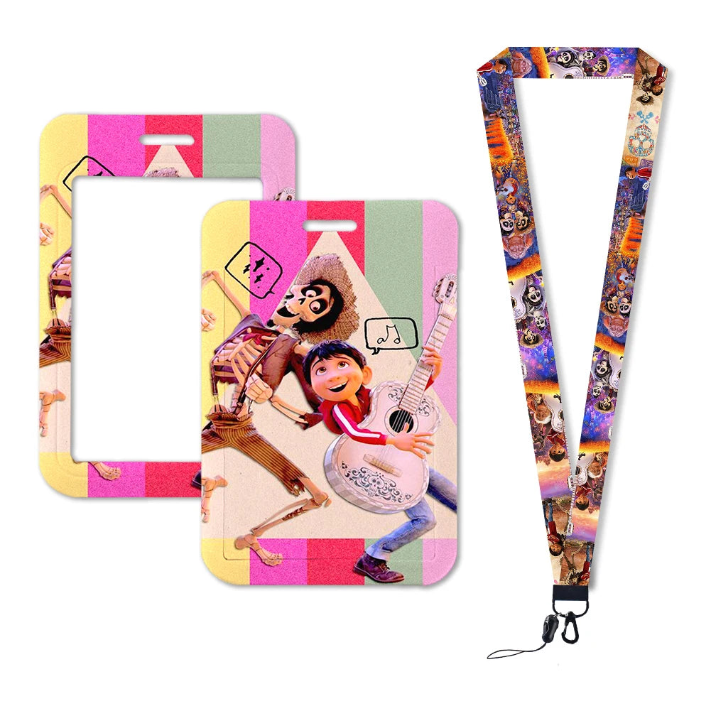 Disney Coco Card Holder with Retractable Clip & Neck Strap | Credit Card, ID Badge Holder, Keychain & Phone Lanyard Accessory
