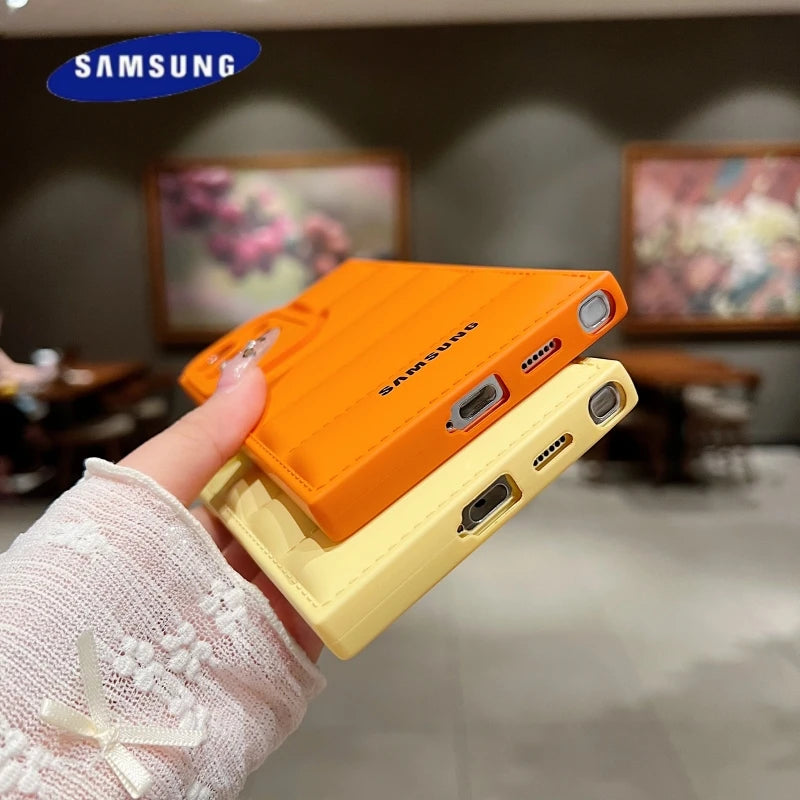 Wave Puffer Down Jacket Phone Case Samsung S25 S24 S23 S22 Ultra S21 Plus S20 Note 20 ultra Solid Color Shockproof Soft Cover