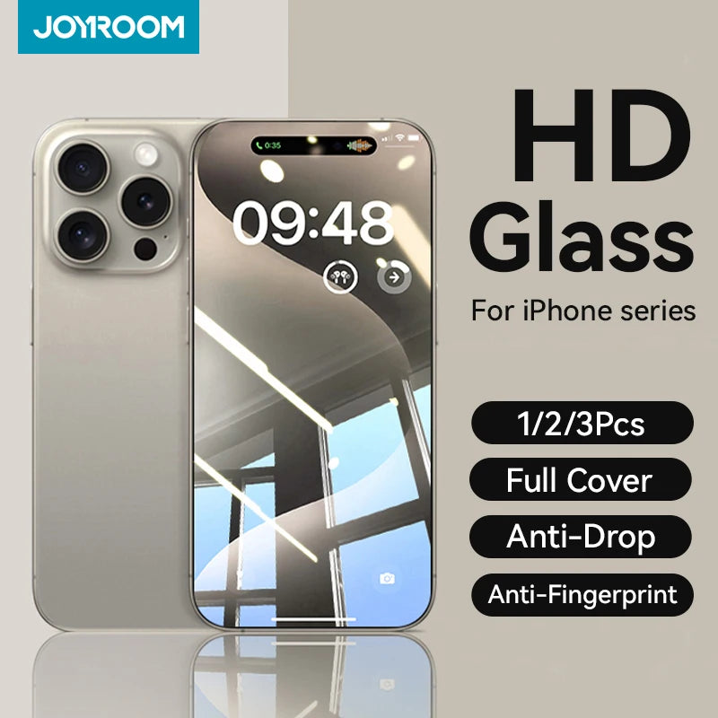 Joyroom Tempered Glass Screen Protector – 1/2/3pcs for iPhone 11–16 & Pro Max