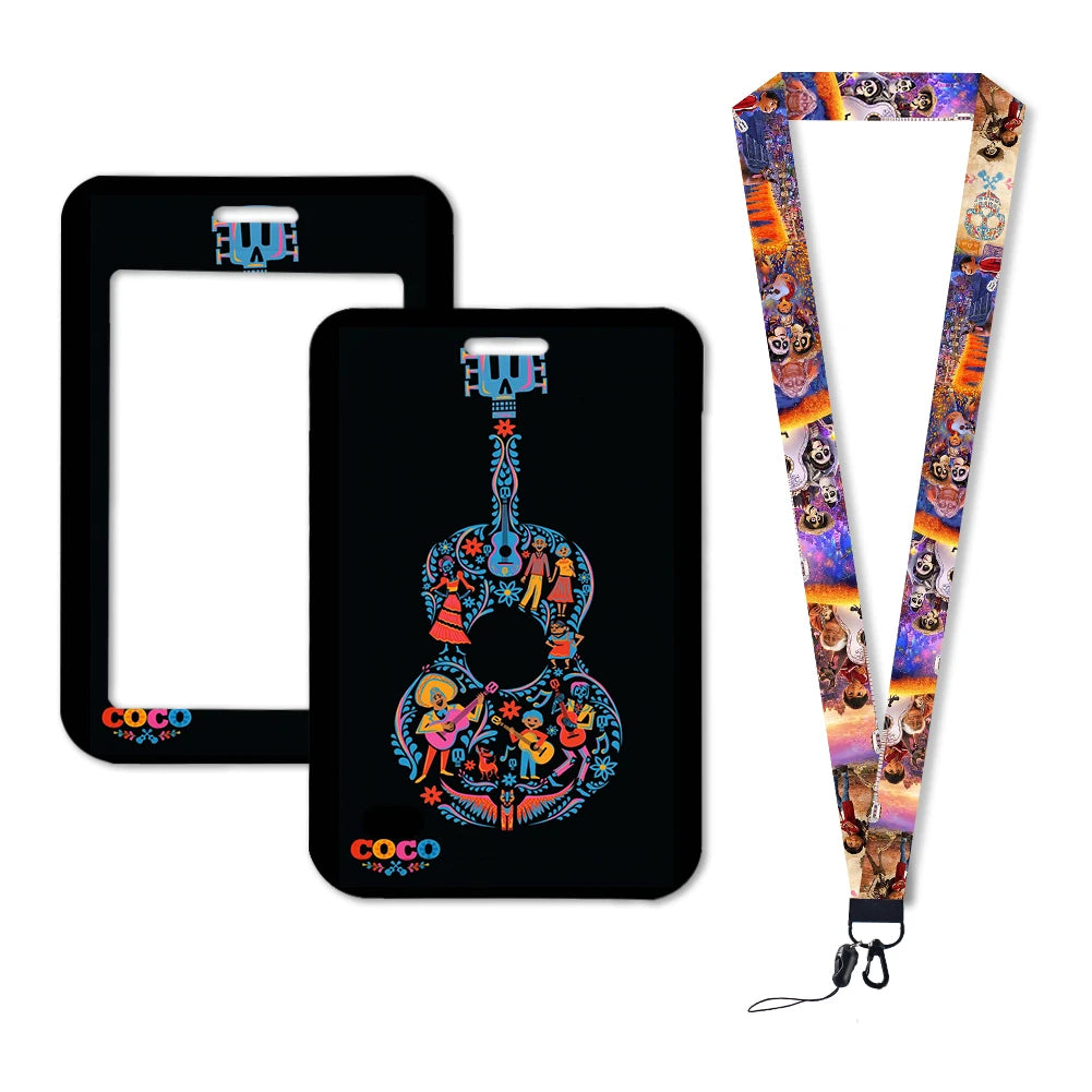 Disney Coco Card Holder with Retractable Clip & Neck Strap | Credit Card, ID Badge Holder, Keychain & Phone Lanyard Accessory