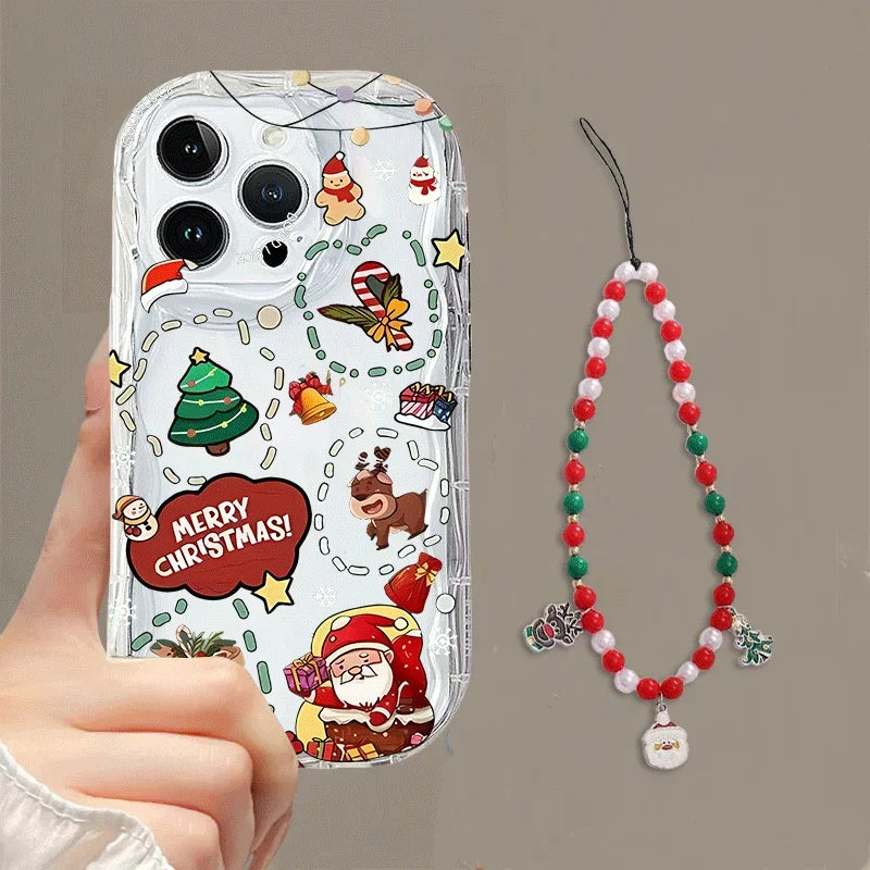 Christmas Tree Chain Phone Case for iPhone 15–16-17 Series | Soft Winter Holiday Cover