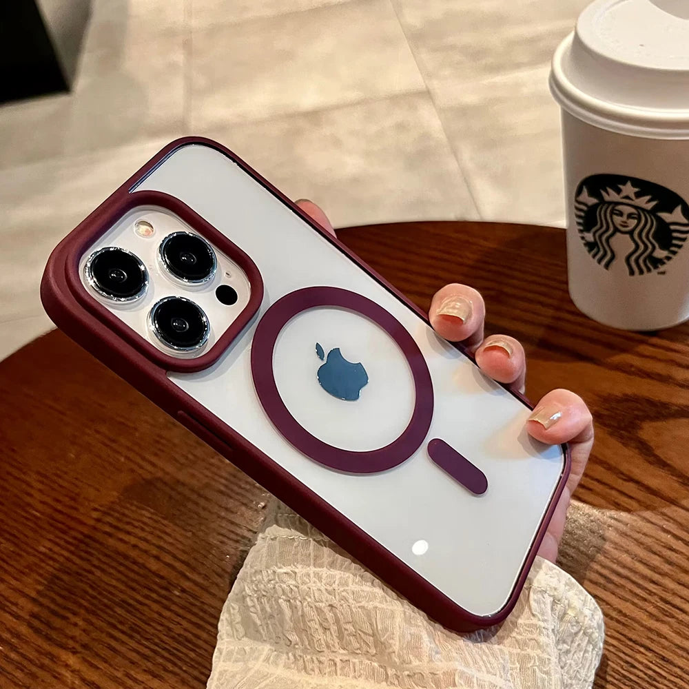 Luxury For Magsafe Transparent Case For iPhone 13 12 11 Pro XS XR Max Mini Plus Magnetic Wireless Charge Cases Cover