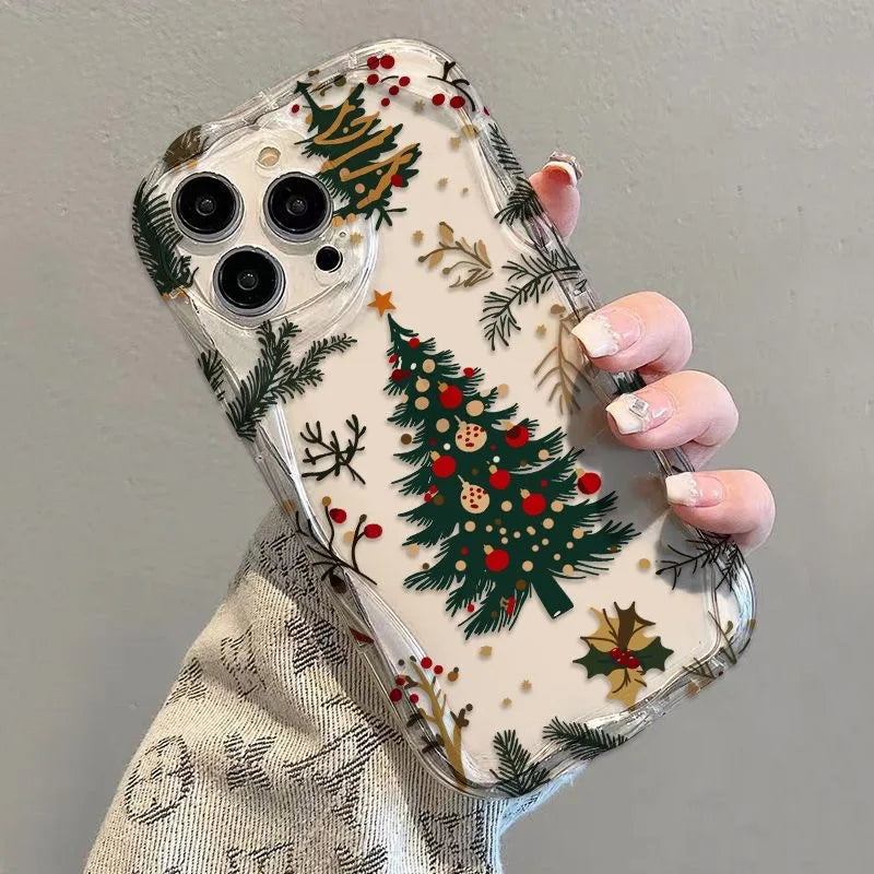 Cream Christmas Tree Phone Case for iPhone | Festive Holiday Celebration Design