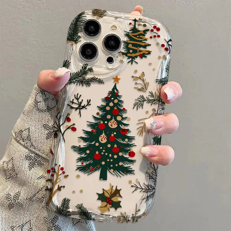 Cream Christmas Tree Phone Case for iPhone | Festive Holiday Celebration Design