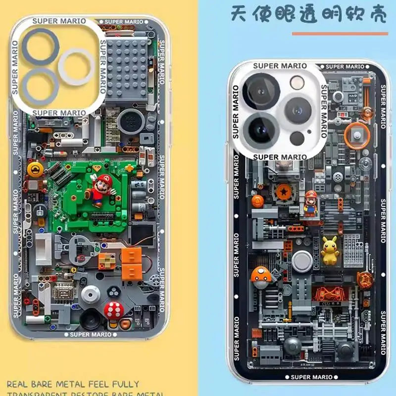 Super Mario Bros Game Case For Iphone 15 Pro Max 16 11 14 13 12 11 Plus Cover Silicone Transparent