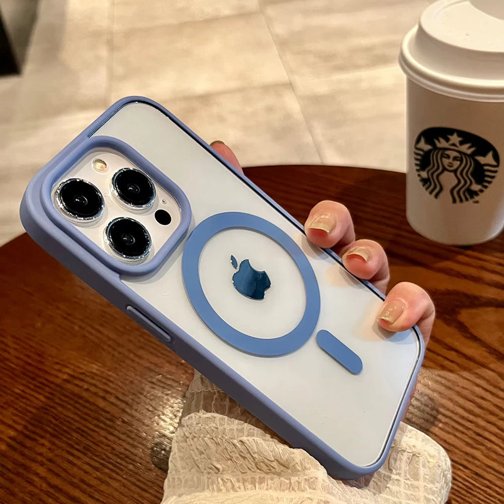 Luxury For Magsafe Transparent Case For iPhone 13 12 11 Pro XS XR Max Mini Plus Magnetic Wireless Charge Cases Cover