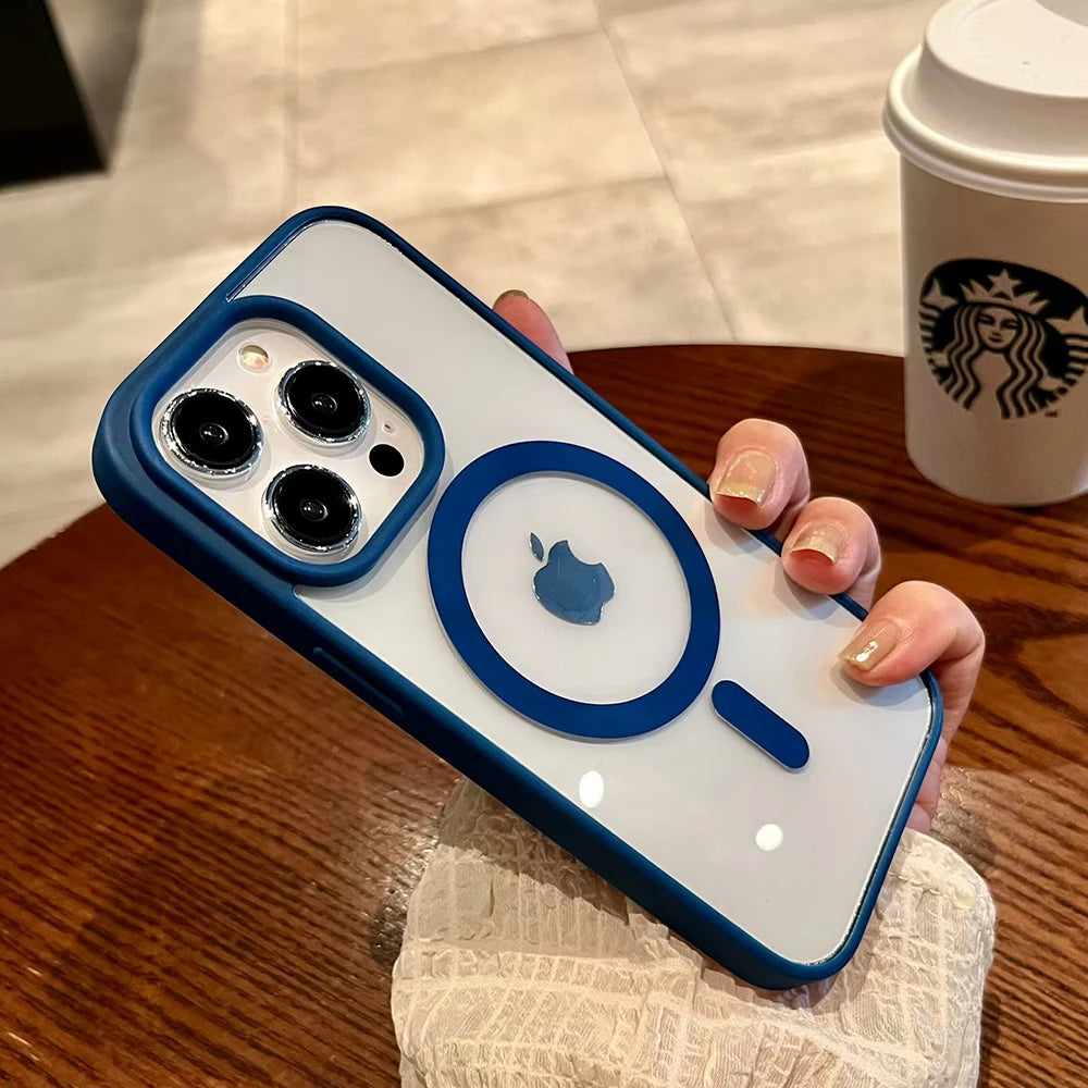 Luxury For Magsafe Transparent Case For iPhone 13 12 11 Pro XS XR Max Mini Plus Magnetic Wireless Charge Cases Cover
