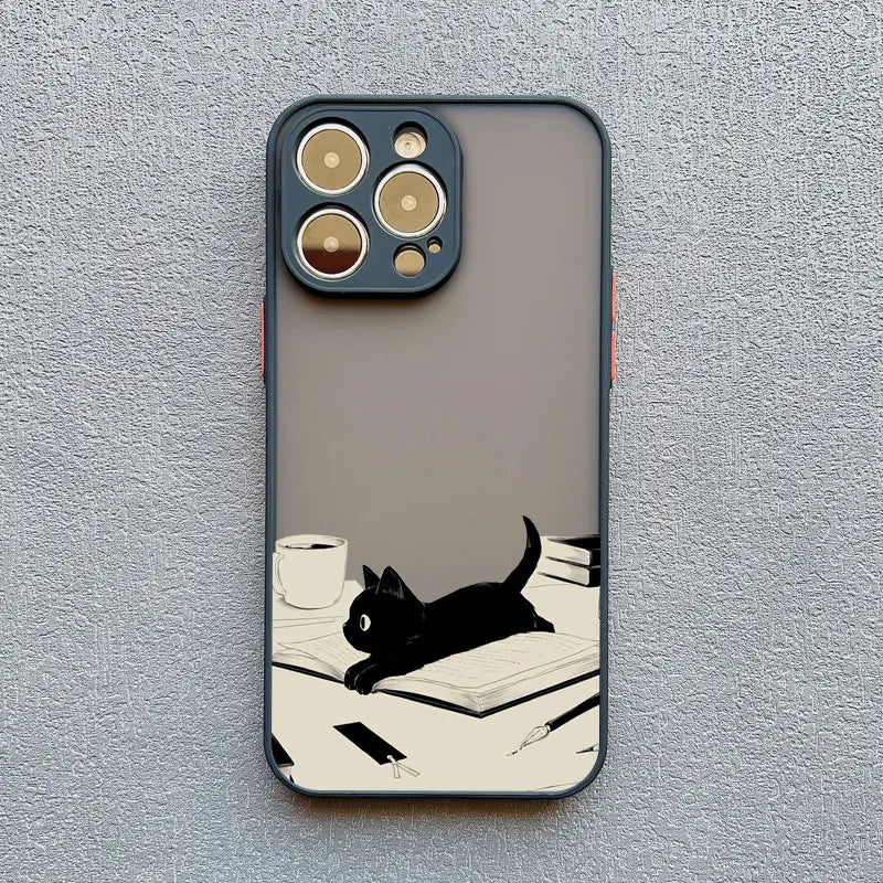 Funny Cat Daily Life Phone Case For iPhone 11 Case iPhone 12 Pro Max Mini 13 Pro Max 7 8 Plus XR XS X Shockproof Covers