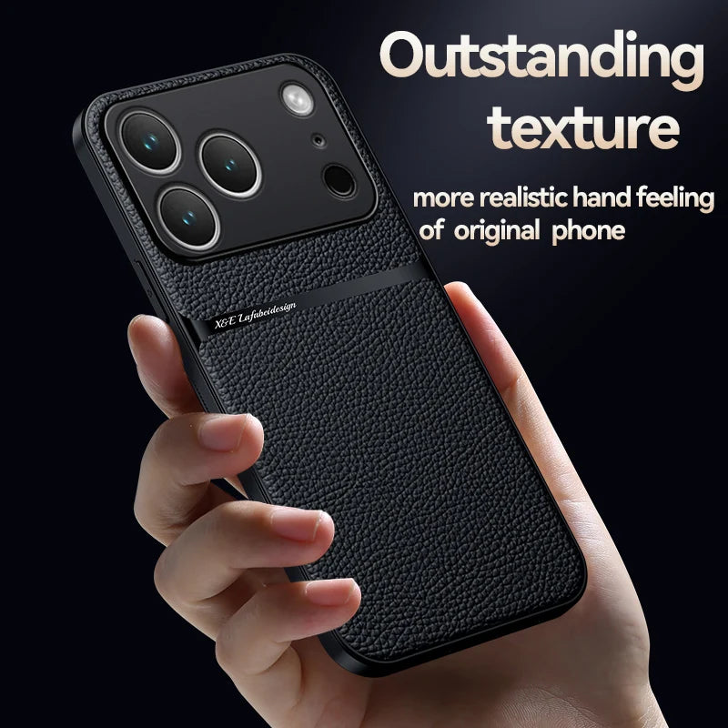 Magnetic Leather Phone Case For iPhone 17 16 13 12 11 Pro Max Cases For iPhone 17 Air 15 14 Pro Max 16 Plus Lens Protector Cover