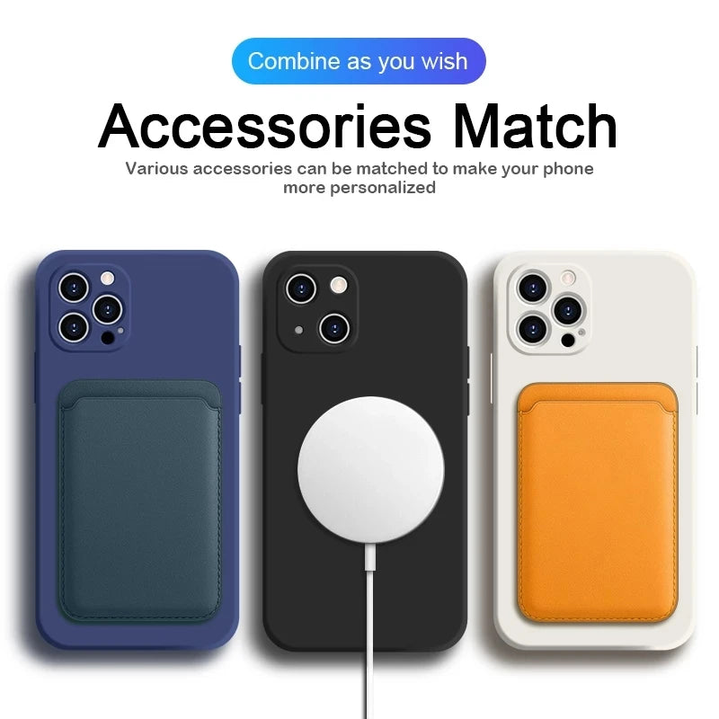 Original Magnetic For Magsafe Case For iPhone 15 14 13 12 11 Pro Max XS XR X  Plus Cases Liquid Silicone Wireless Charge Cover