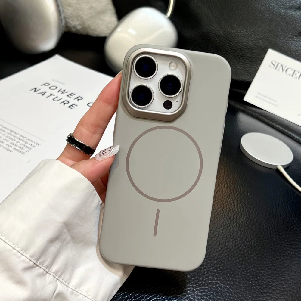 Luxury Hard Matte Shockproof Case for iPhone14 13 12 11 Pro Max Plus 16ProMax Slim PC Armor For Magsafe Magnetic Cover