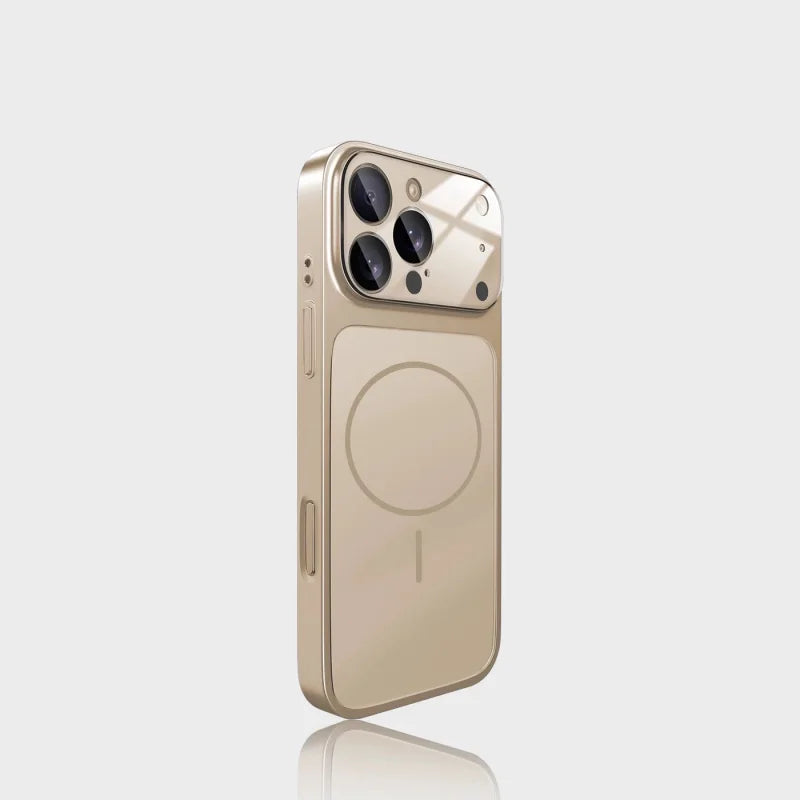 Original Glass Nano Matte Lens Protect Phone Case For iPhone 17 Air 16 15 14 13 Pro Max 17 Pro For Magsafe Wireless Charge Funda