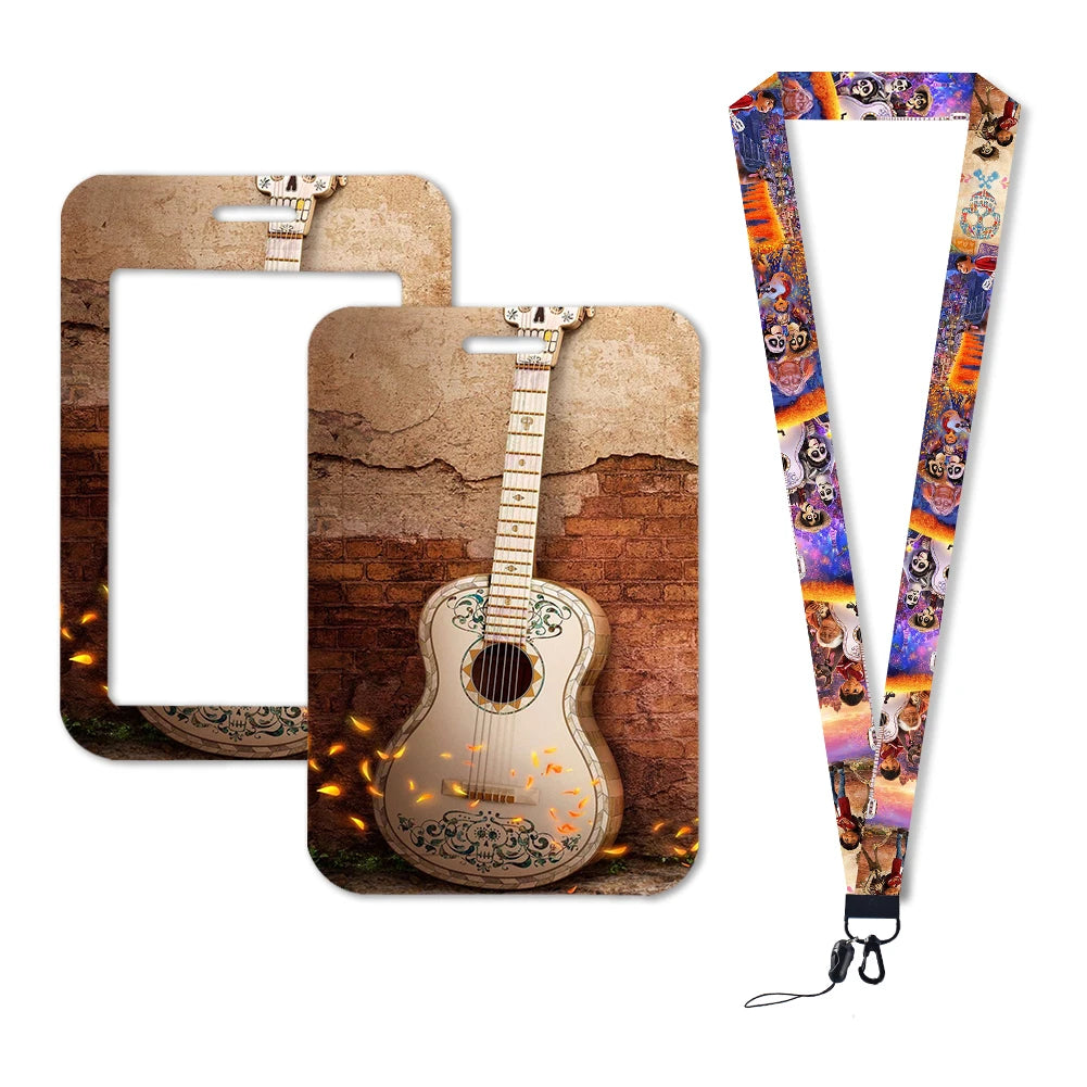 Disney Coco Card Holder with Retractable Clip & Neck Strap | Credit Card, ID Badge Holder, Keychain & Phone Lanyard Accessory