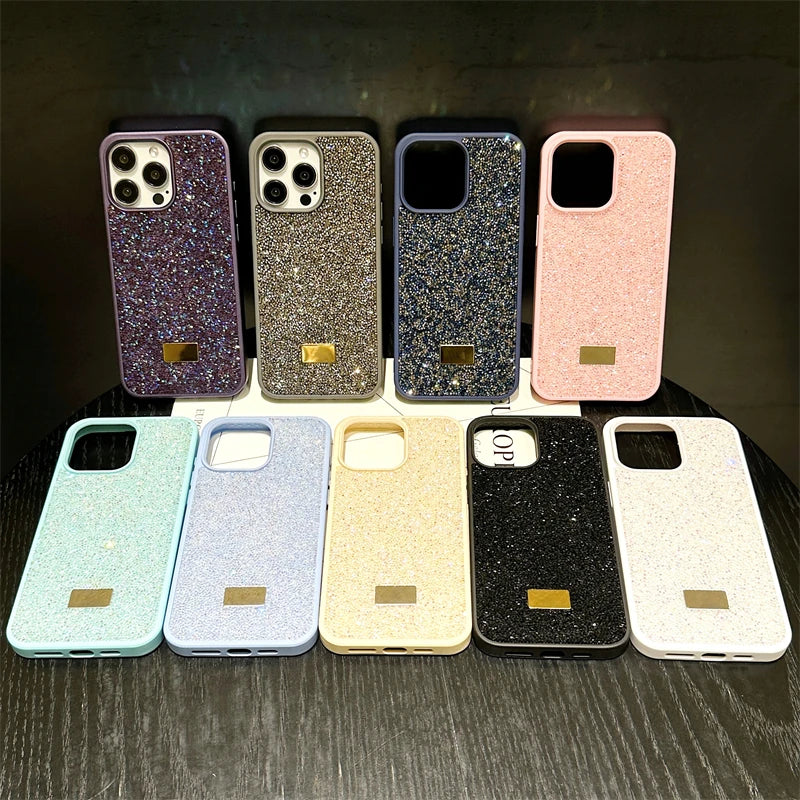 Luxury Shiny Diamond Phone Case For iPhone 17 16 15 Pro Max Plus 17Air 16E Star Diamond Soft Rubber Protective Cover
