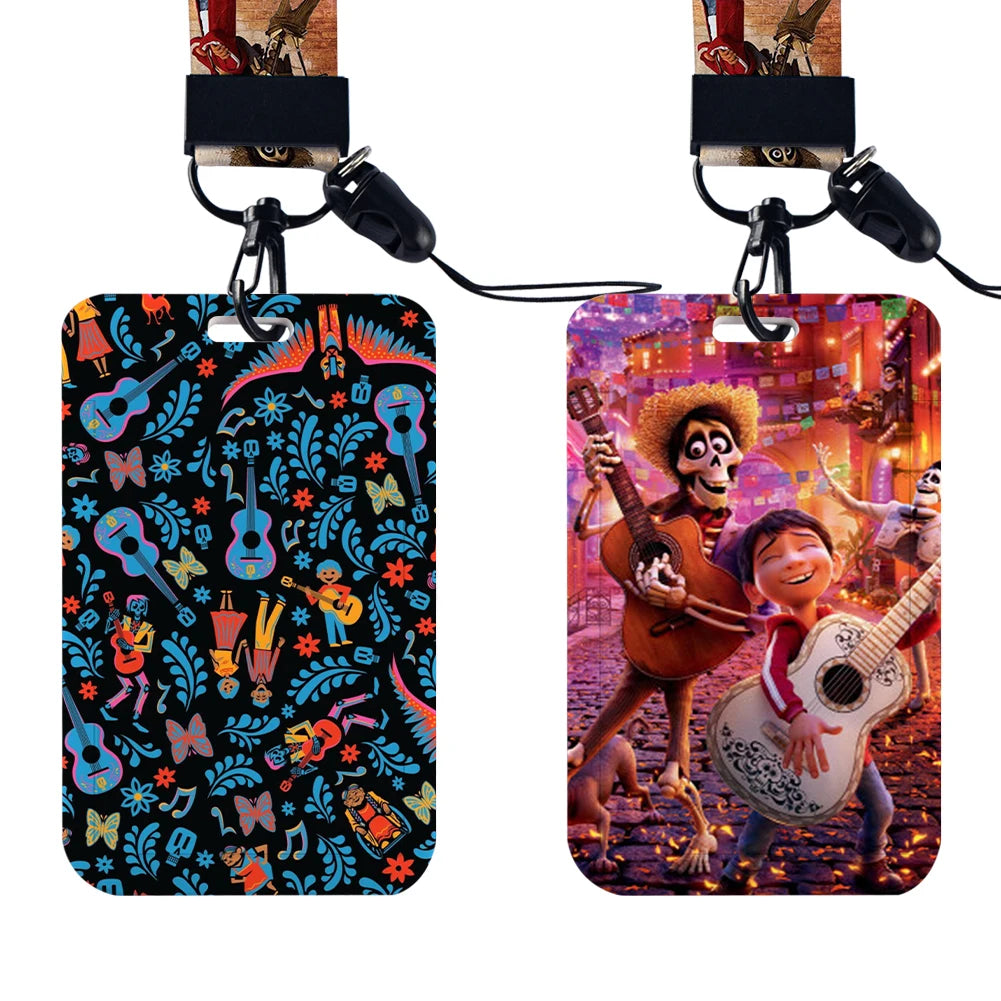 Disney Coco Card Holder with Retractable Clip & Neck Strap | Credit Card, ID Badge Holder, Keychain & Phone Lanyard Accessory