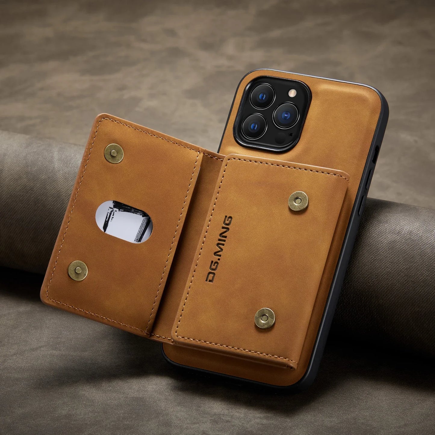 2 In 1 Detachable Magnetic Leather Case for IPhone 16 17 Pro Max 15 Wallet Cover Cards Holder Pocket