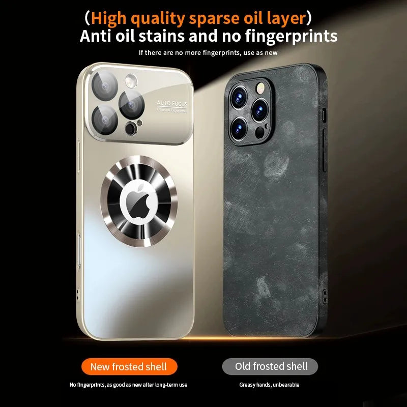 Fashionable Large Window Magsafe Wireless Charging Case ,For iPhone 11 12 13 14 15 16 Pro Max, With Lens Protector
