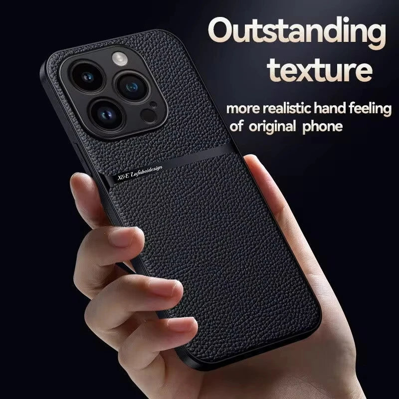 Magnetic Leather Phone Case For iPhone 17 16 13 12 11 Pro Max Cases For iPhone 17 Air 15 14 Pro Max 16 Plus Lens Protector Cover