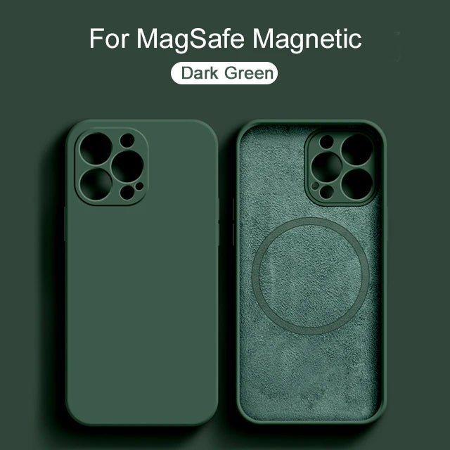 Original Magnetic For Magsafe Case For iPhone 15 14 13 12 11 Pro Max XS XR X  Plus Cases Liquid Silicone Wireless Charge Cover