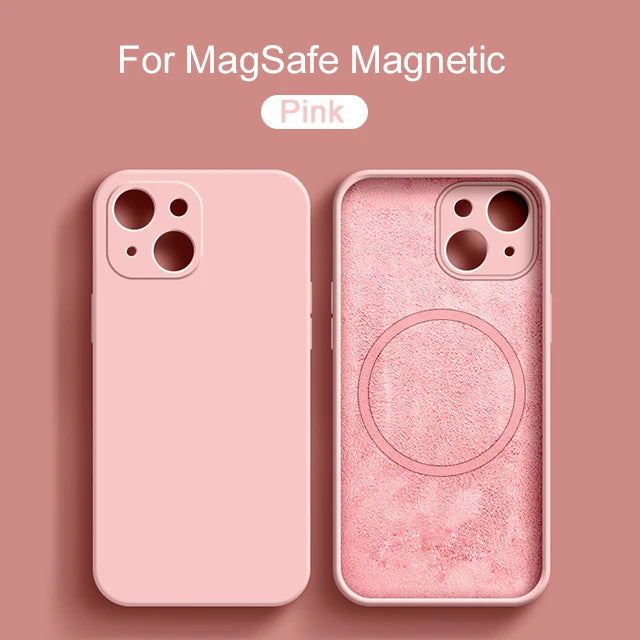 Original Magnetic For Magsafe Case For iPhone 15 14 13 12 11 Pro Max XS XR X  Plus Cases Liquid Silicone Wireless Charge Cover