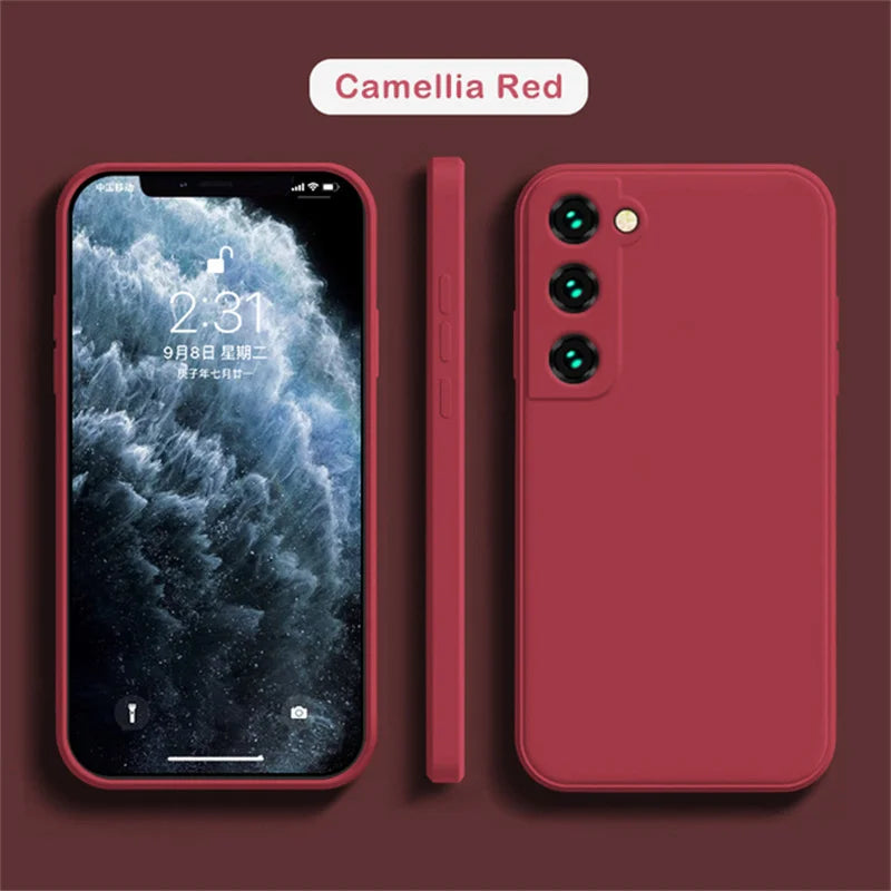 luxury Liquid Silicone Case for Samsung S25 S24 Galaxy S20 S21 S22 S23 FE Plus Note10 20