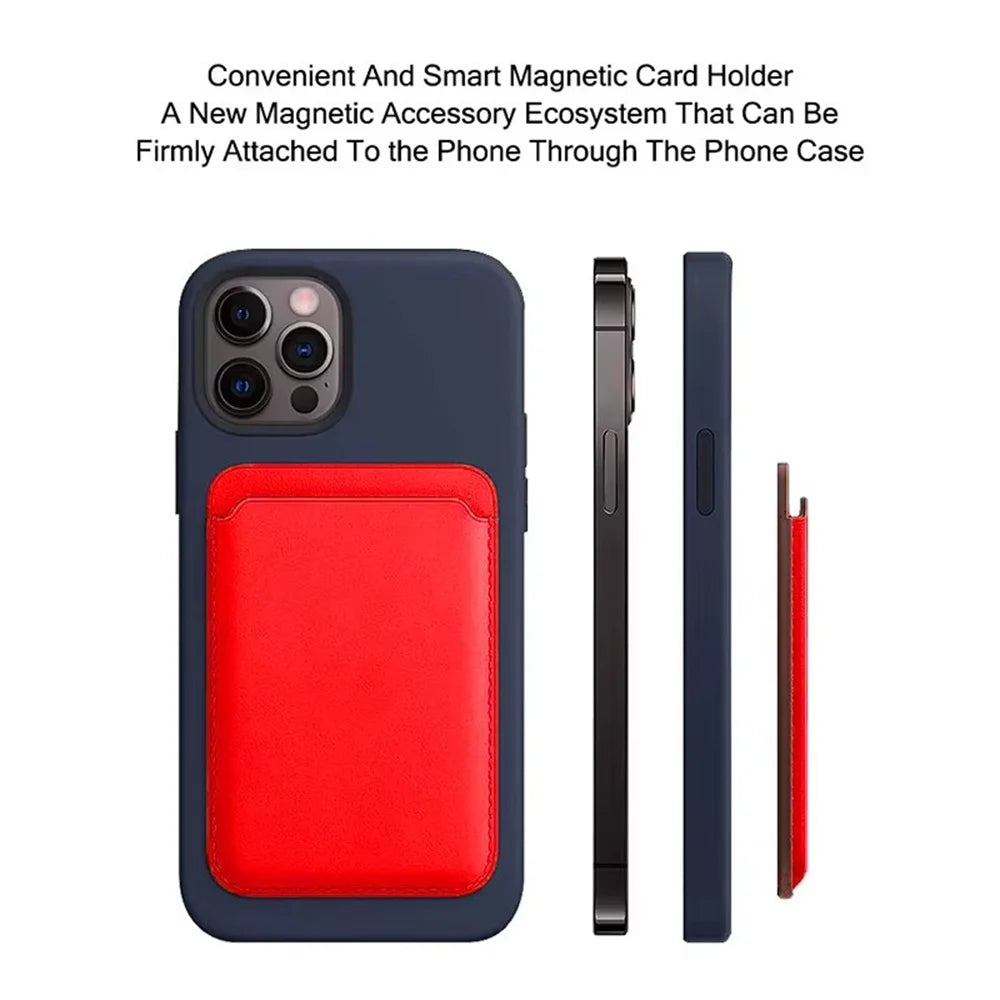 Leather MagaSafe Wallet & Magnetic Case for iPhone & Samsung | Magnet Card Holder Phone Cover
