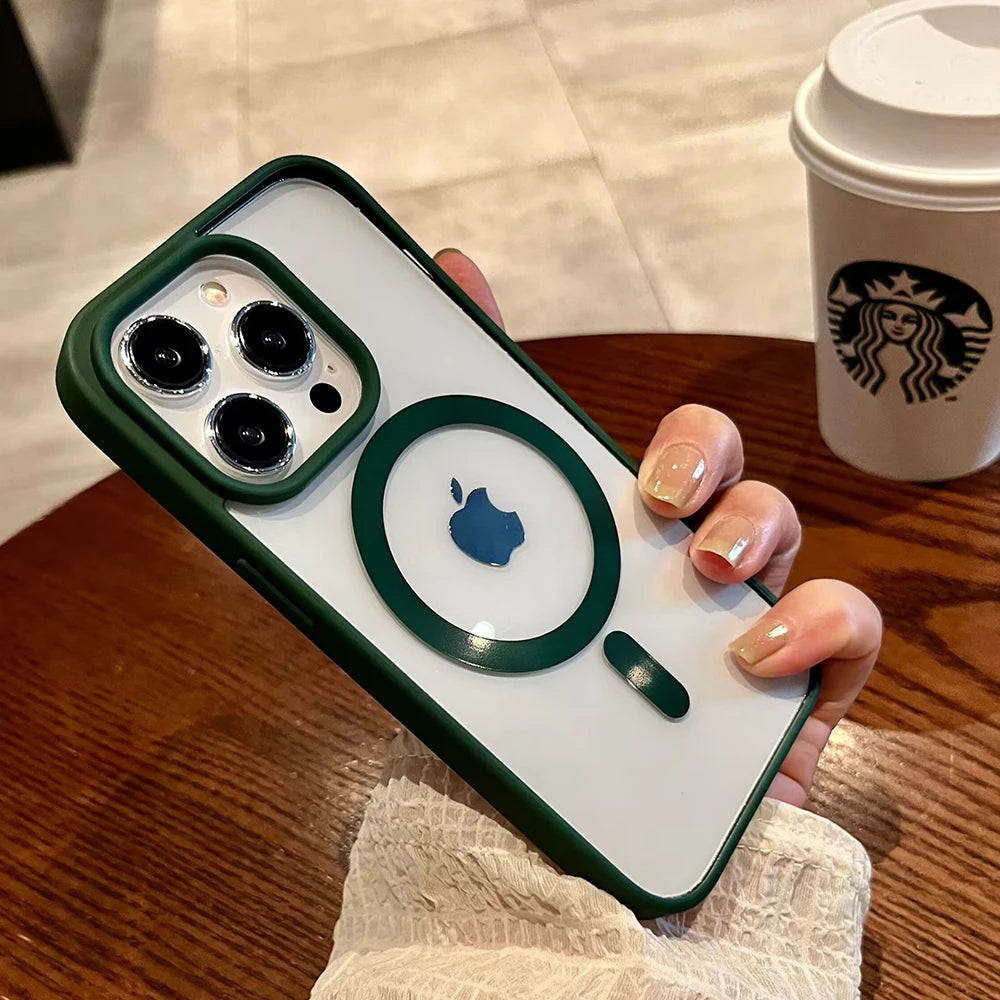 Luxury For Magsafe Transparent Case For iPhone 13 12 11 Pro XS XR Max Mini Plus Magnetic Wireless Charge Cases Cover
