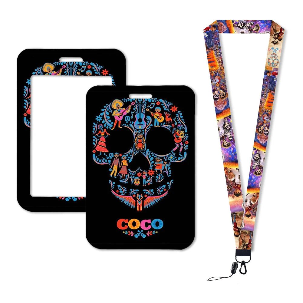 Disney Coco Card Holder with Retractable Clip & Neck Strap | Credit Card, ID Badge Holder, Keychain & Phone Lanyard Accessory