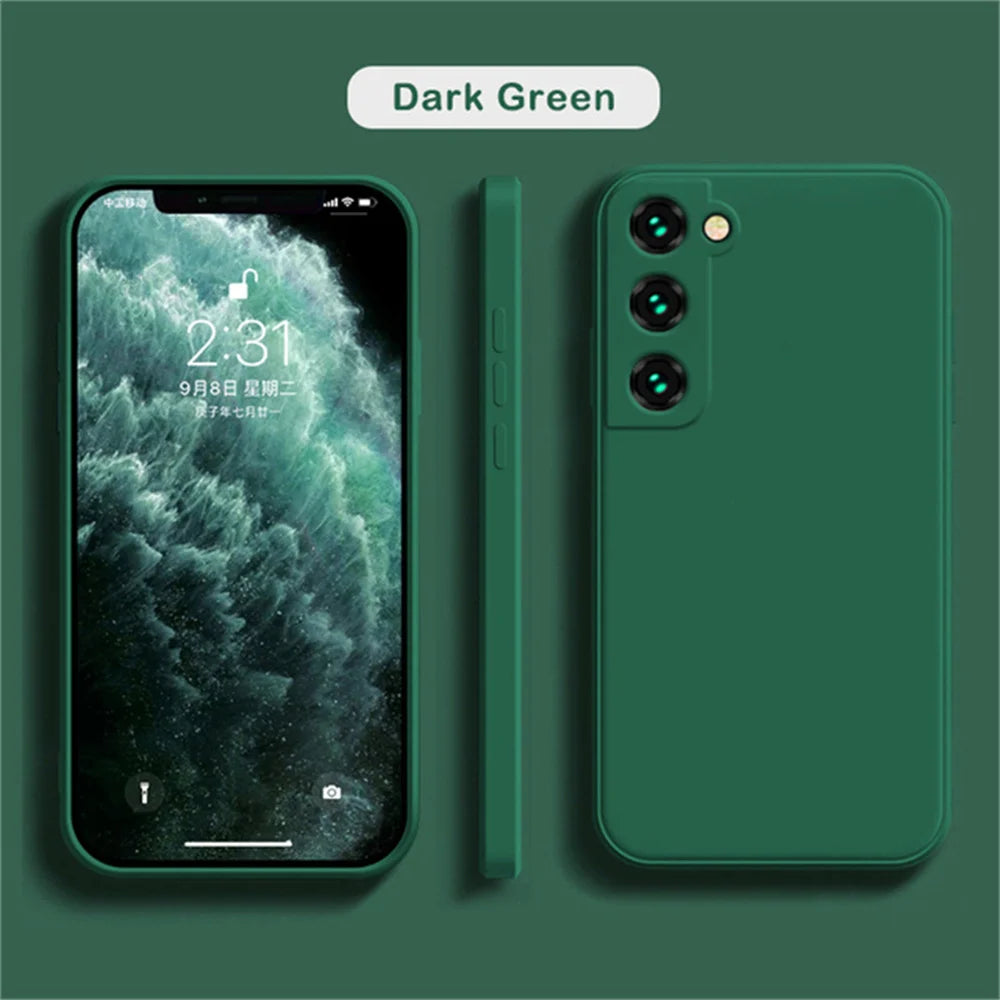 luxury Liquid Silicone Case for Samsung S25 S24 Galaxy S20 S21 S22 S23 FE Plus Note10 20