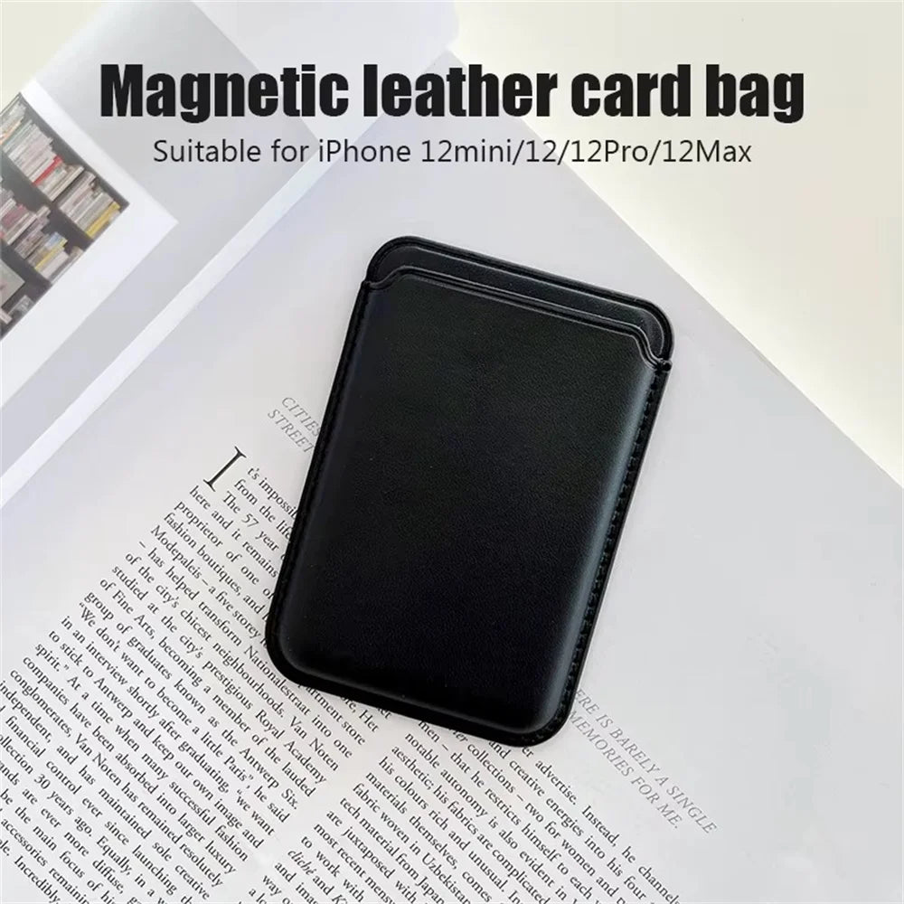 Leather MagaSafe Wallet & Magnetic Case for iPhone & Samsung | Magnet Card Holder Phone Cover