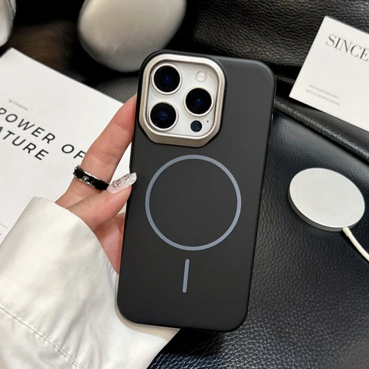 Luxury Hard Matte Shockproof Case for iPhone 16 15 Pro Max Plus 16ProMax Slim PC Armor For Magsafe Magnetic Cover