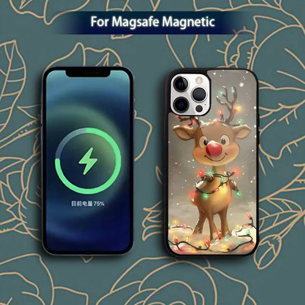 Christmas Santa Claus Phone Case for iPhone 11–17 Series | MagSafe Magnetic Wireless Charging Cover