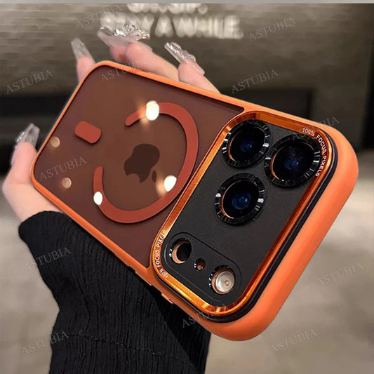 Luxury Magnetic Metal Lens Bumper Protection Case For iPhone 17 Air 16 15 Pro Max Plus Wireless Charge Hard Cover