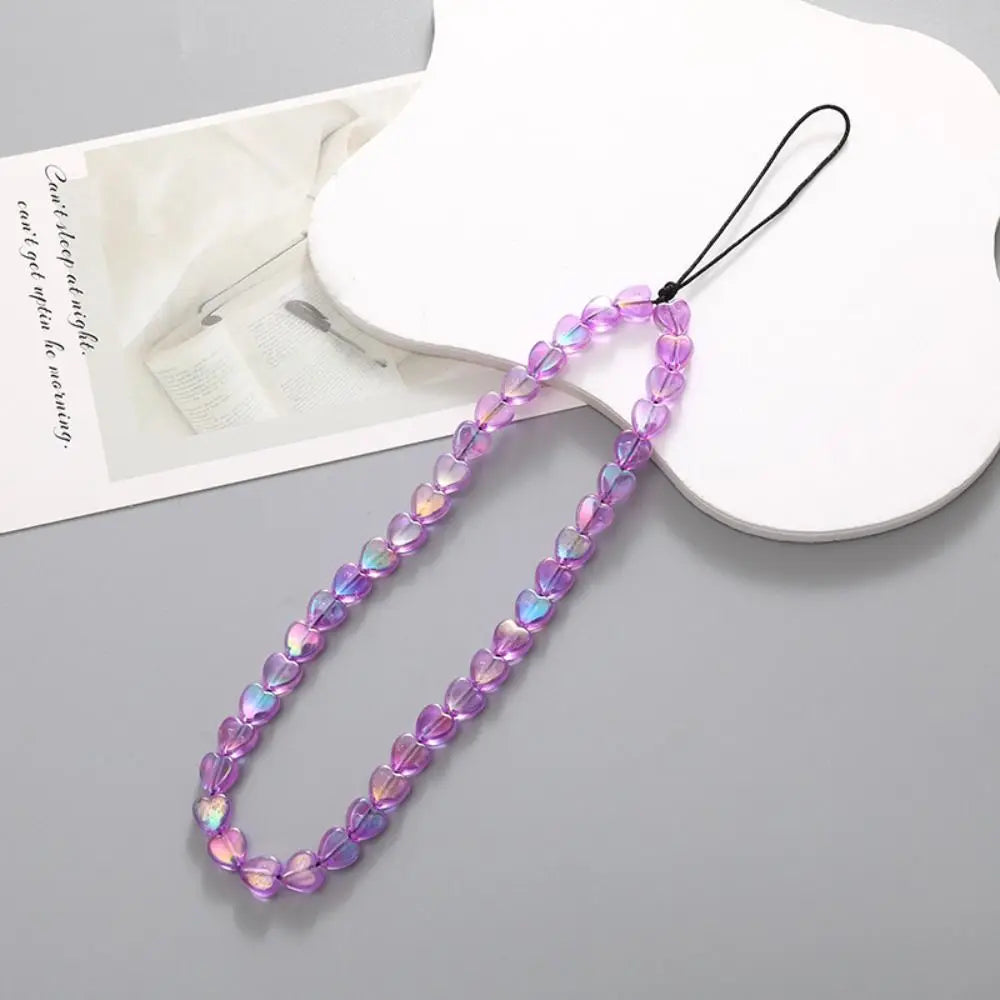 Beaded Phone Charm Strap – Handmade Star & Pearl Lanyard