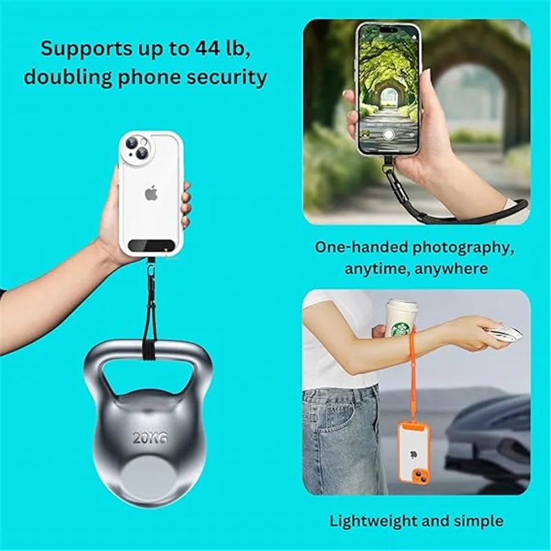 Universal Minimalist Crossbody Phone Lanyard with Adjustable Wrist Strap | Drop-Proof Design & Tether Tabs for All Mobile Phones