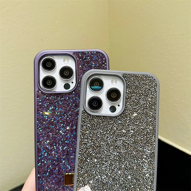 Luxury Shiny Diamond Phone Case For iPhone 17 16 15 Pro Max Plus 17Air 16E Star Diamond Soft Rubber Protective Cover