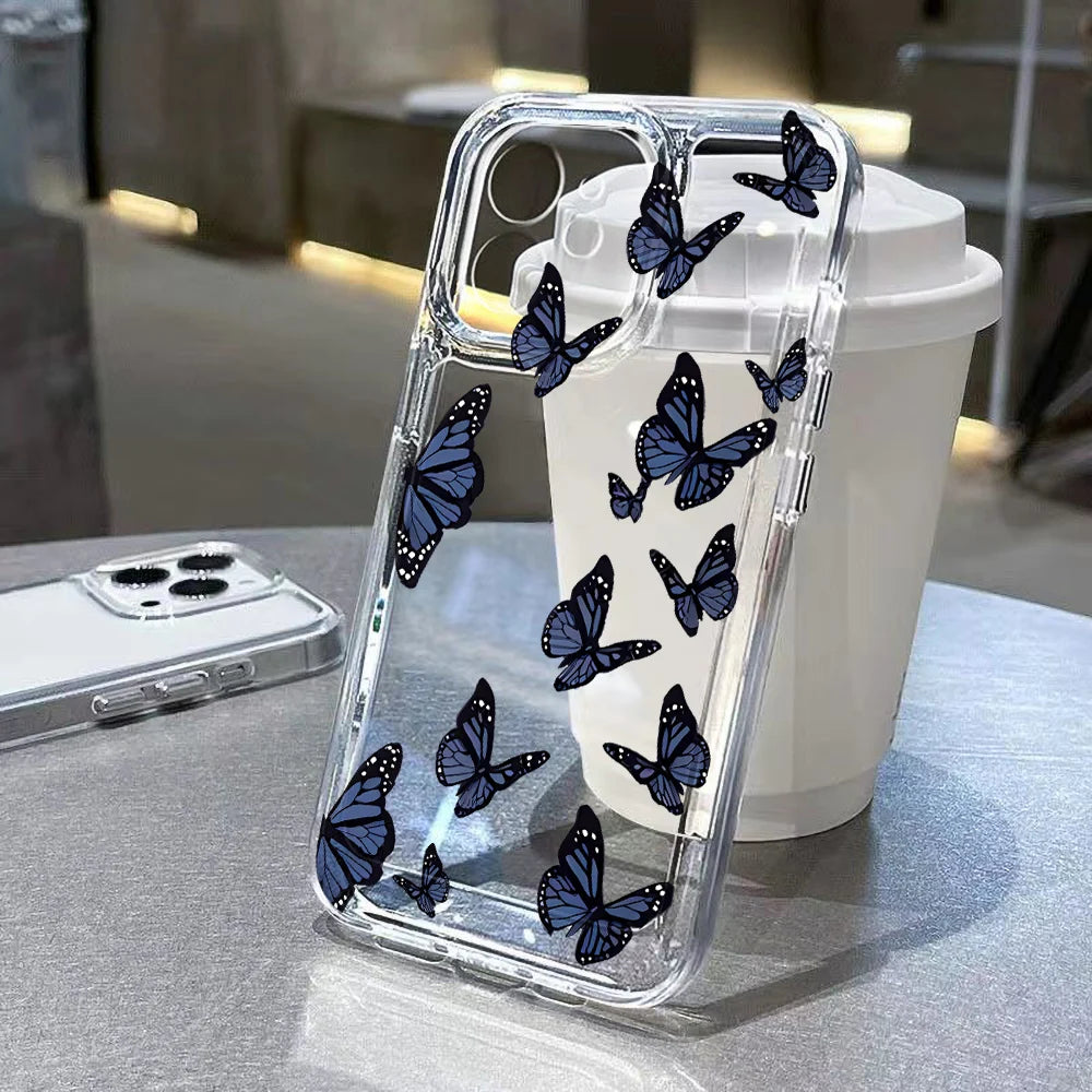 Flower Case For iPhone 11 Cases iPhone 12 13 Pro Max X XR XS Max Plus iPhone Clear Shockproof Cover
